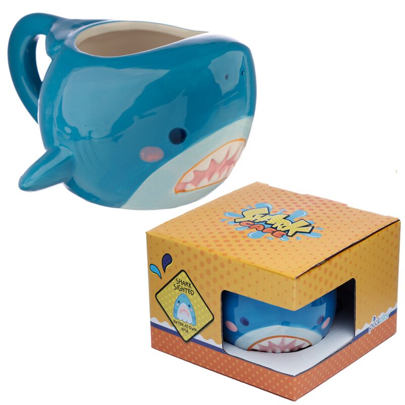 Shark Café formed ceramic mug