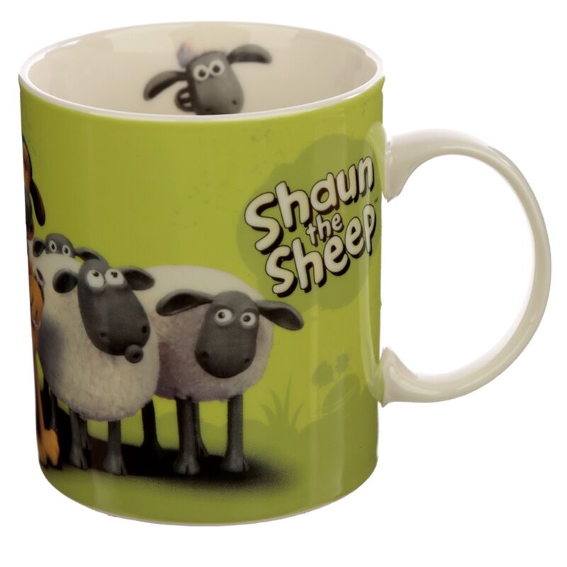 Shaun ovčí porcelán hrnek - zelená