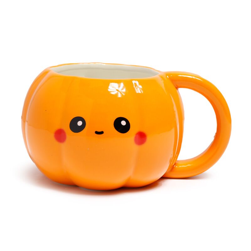 Tasse de céramique formée à la citrouille formée