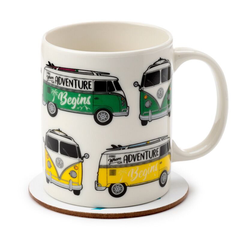 VW T1 Volkswagen Bus Porcelain Mug Coaster