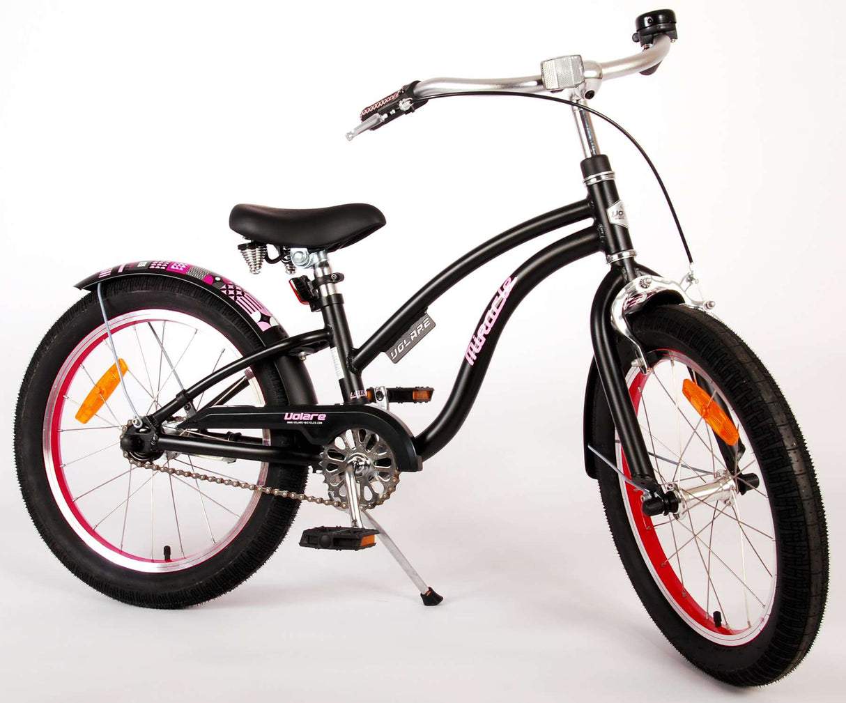 Volare Miracle Cruiser Otroško kolo - Dekleta - 18 palcev - Matt Black - Prime Collection