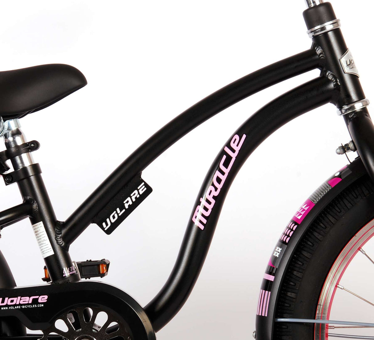 Volare Miracle Cruiser Otroško kolo - Dekleta - 18 palcev - Matt Black - Prime Collection