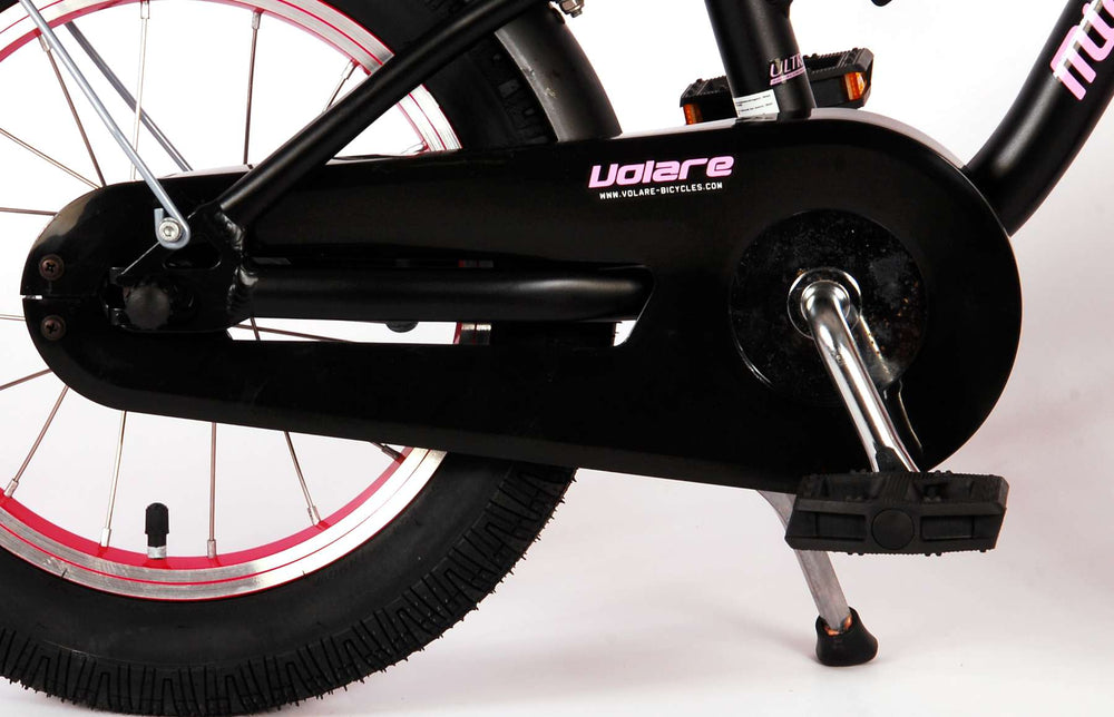 Volare Miracle Kinderfiets - Meisjes - 14 inch - Mat Zwart - Prime Collection