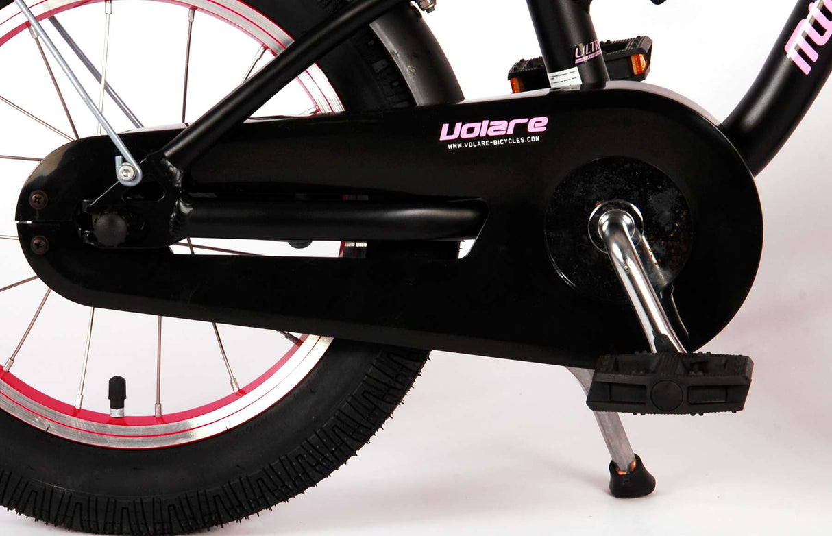 Volare Miracle Children's Bicycle - Girls - 14 Inch - Matt Black - Prime Collection