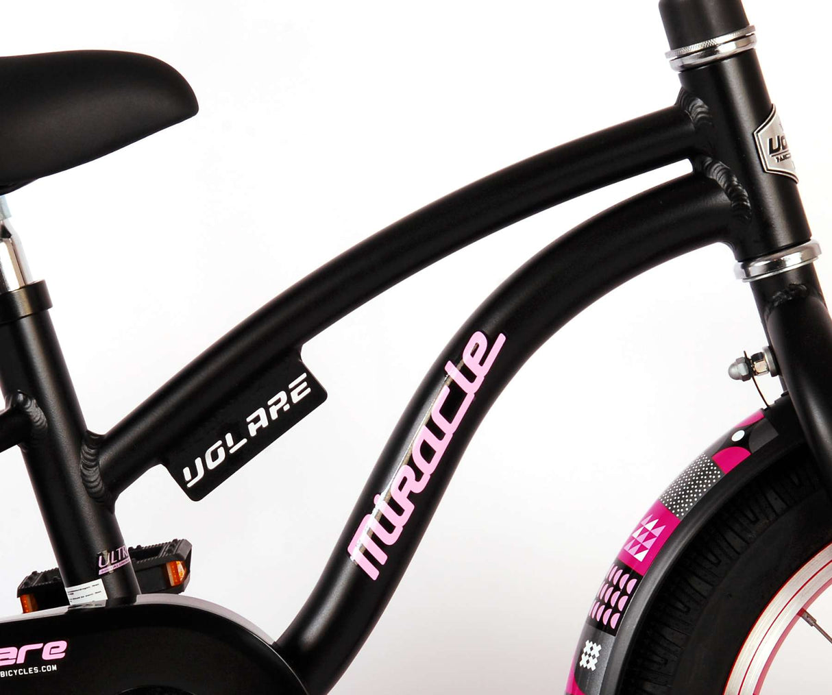 Volare Miracle Children's Bicycle - Girls - 14 Inch - Matt Black - Prime Collection