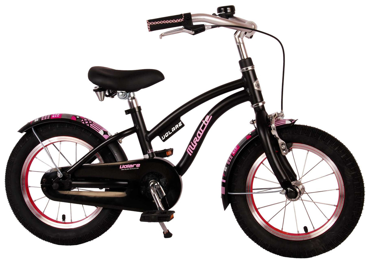 Volare Miracle Children's Bicycle - Girls - 14 Inch - Matt Black - Prime Collection