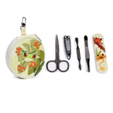 Tropical frogs 5-part manicure set with zipper