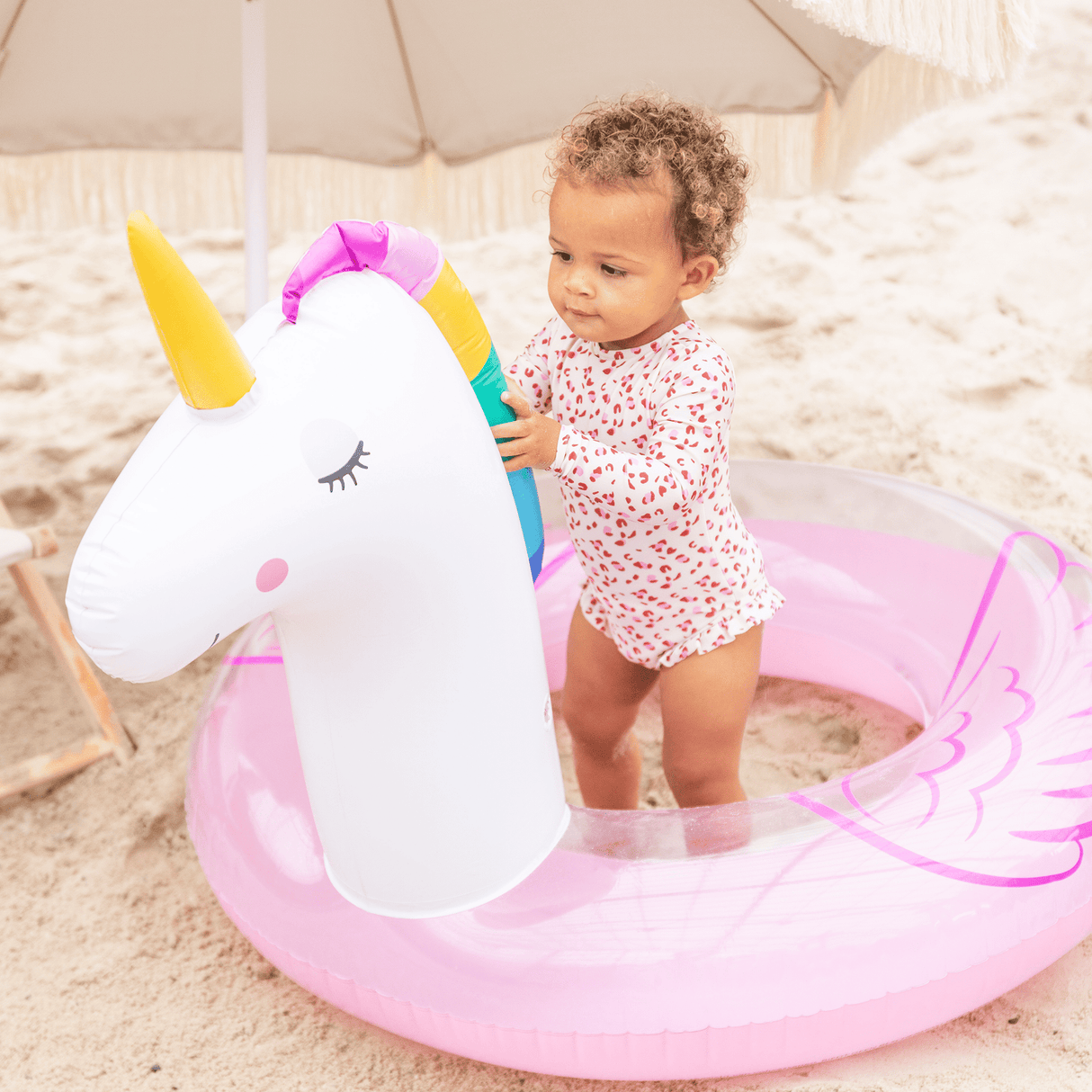 Dreamscape | pink and white unicorn animal swimming ring ø 95 cm