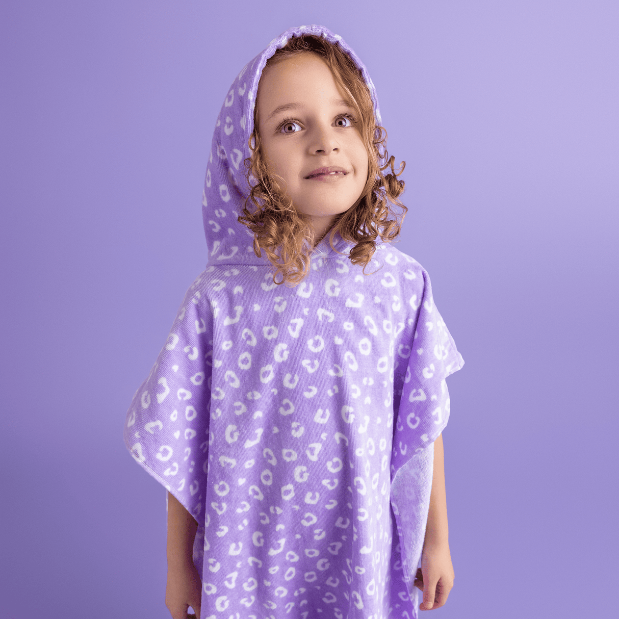 Leopard | lilac beach poncho 65 x 65 cm