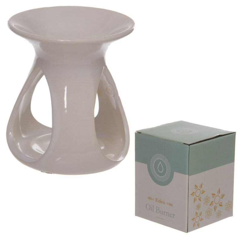 Aceite de cerámica en forma de lágrima y aroma de cera quemador blanco