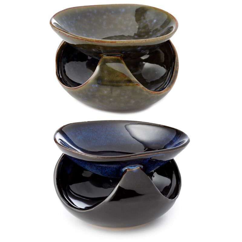 Abstract dark spotted ceramic scent burner