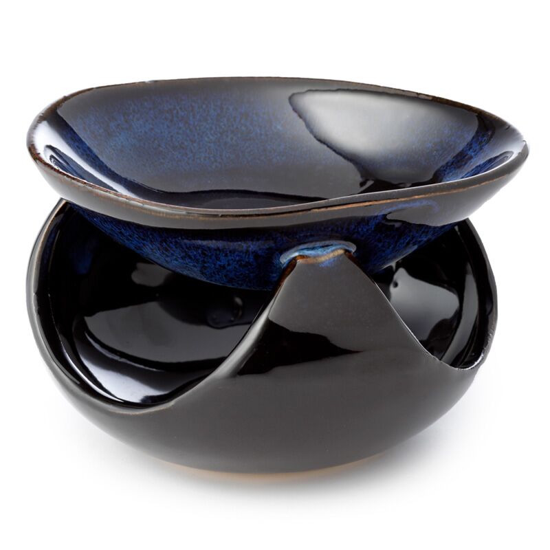 Abstract dark spotted ceramic scent burner