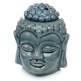 Crackle glaze ceramic Thai Buddha head incense burner with lid