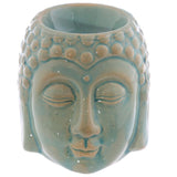 Crackle glaze ceramic Buddha head incense burner - small