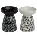 Keramický horák na vonný olej a vosk s kvetinovým vzorom