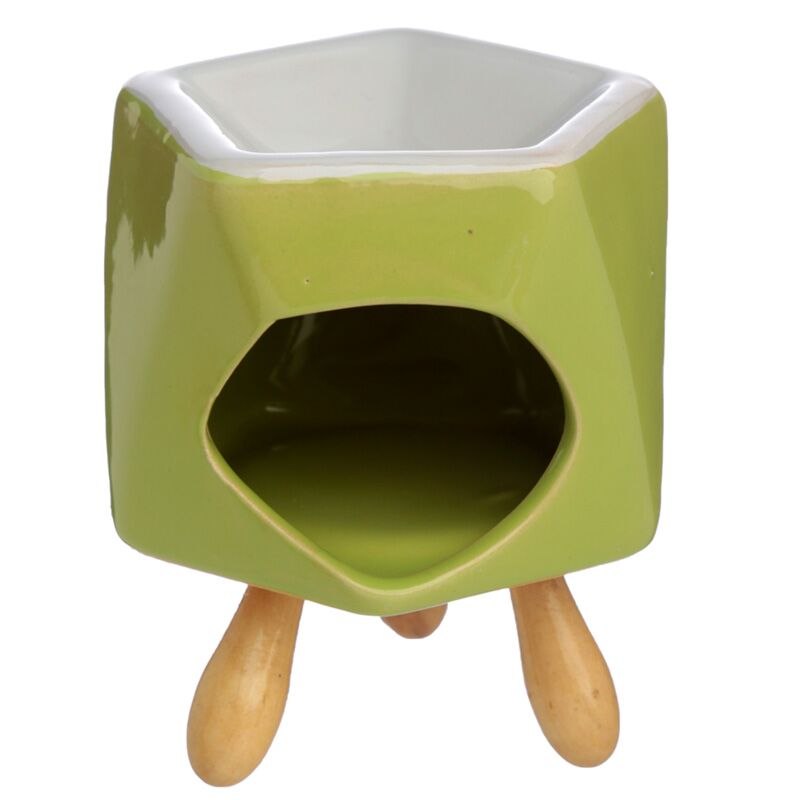 Abstract ceramic scent burner with foot