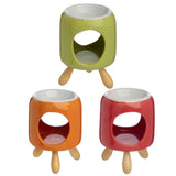Cylindrical ceramic fragrance burner with base