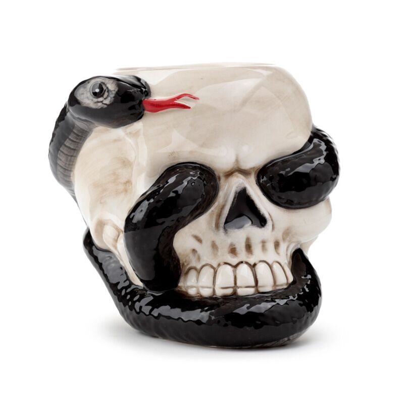Skull with hose-shaped ceramic scent burner