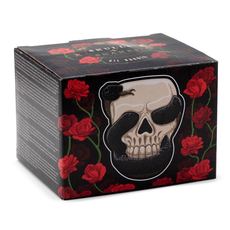 Skull with hose-shaped ceramic scent burner