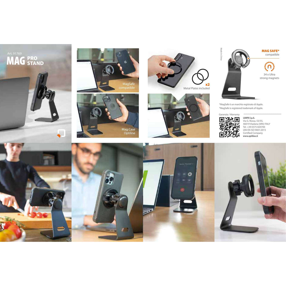 Optiline mag pro stand, magnetic home office mount
