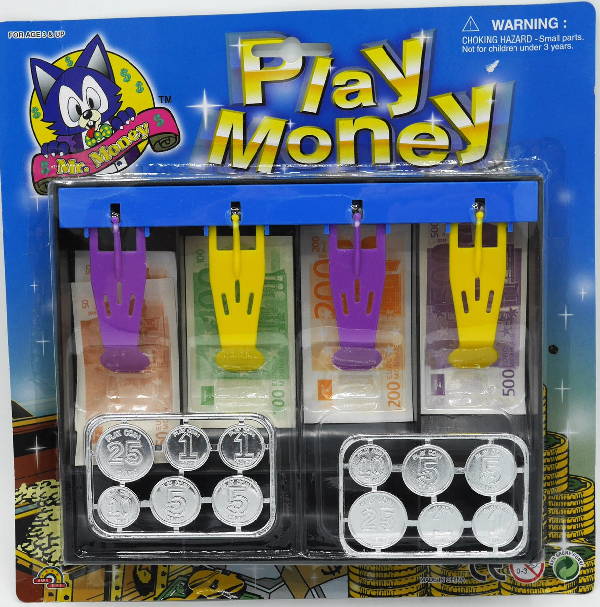 Van der Doelen cash register drawer with play money, paper money and coins