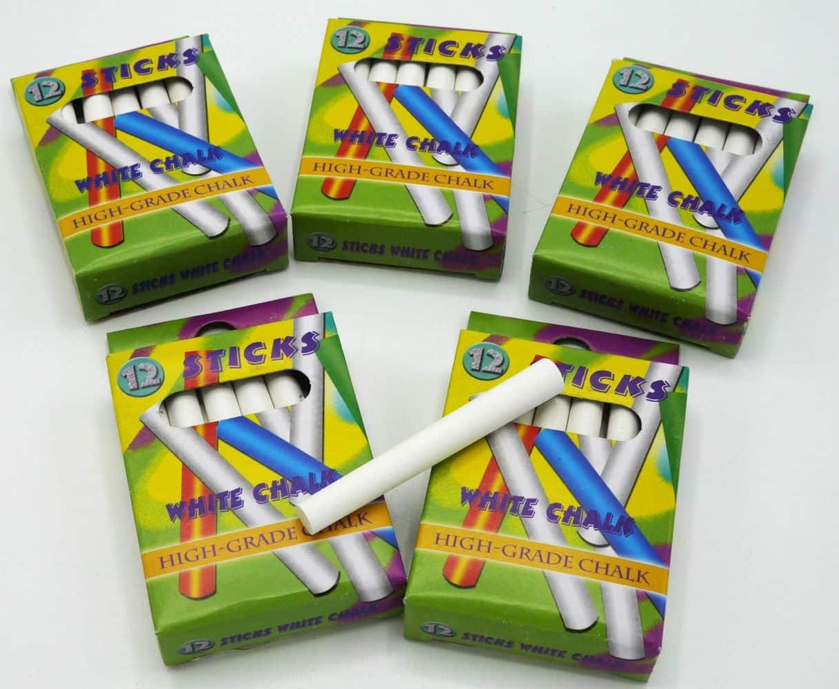 White chalkboard chalk, 5 boxes of 12 pieces