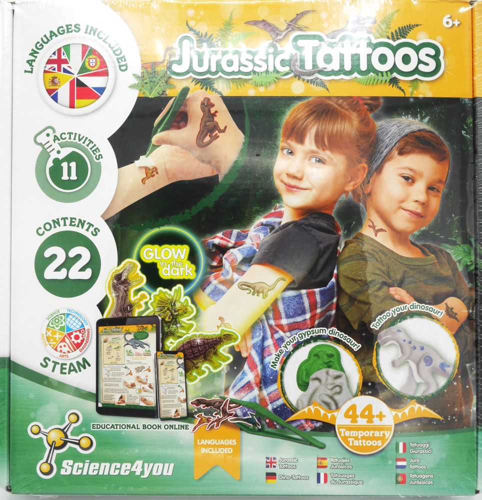 Science 4 you jurassic tattoos and plaster casting in 1 set