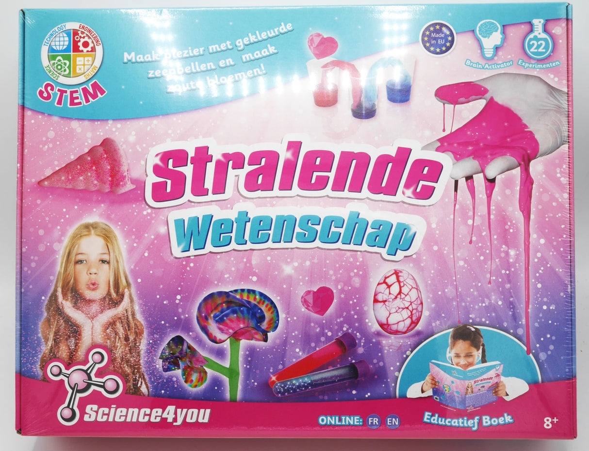 Science 4 you radiant science set with colored bubbles and salty flowers.