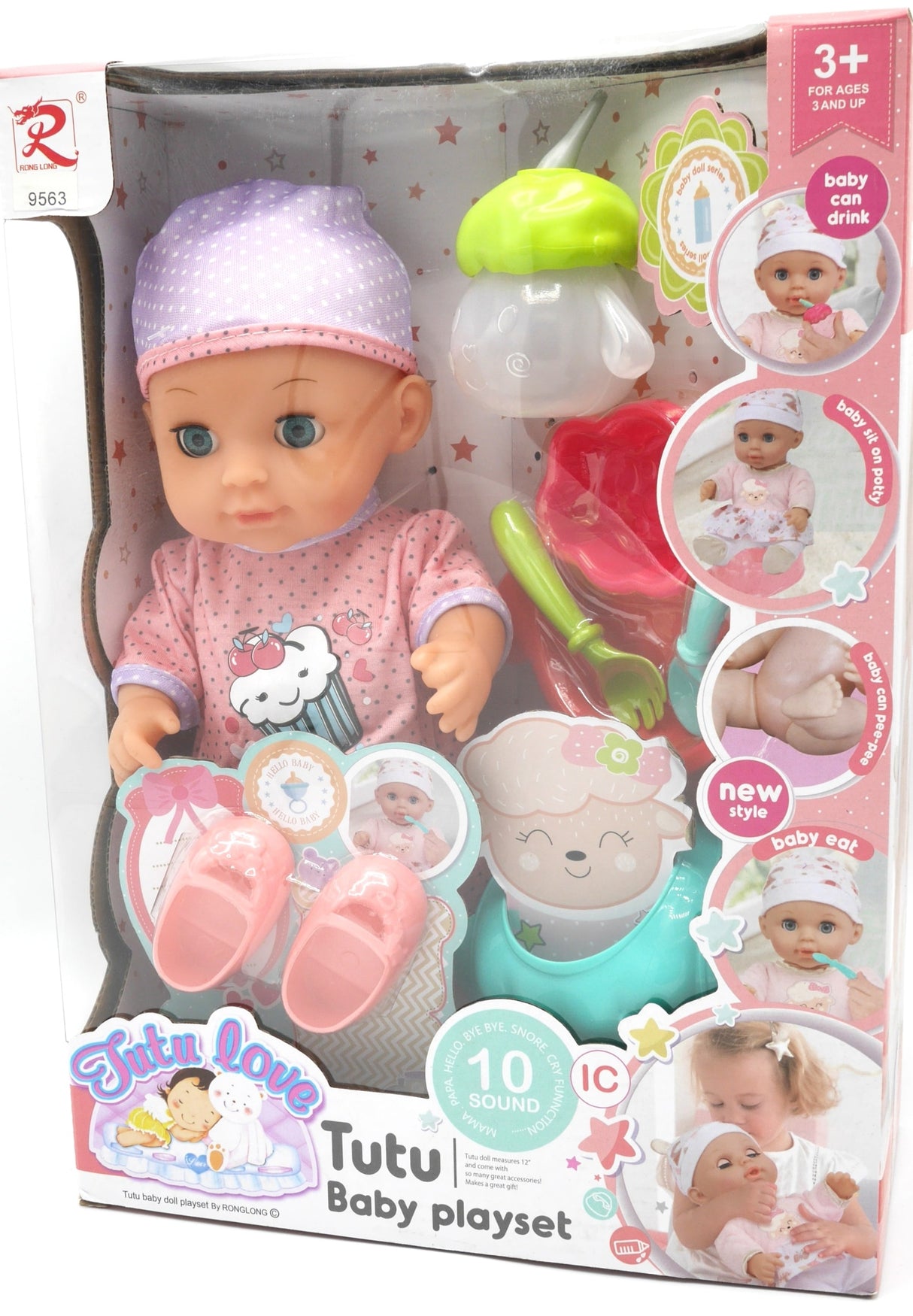 Jonotoys baby pop tutu love playset met 10 geluidjes