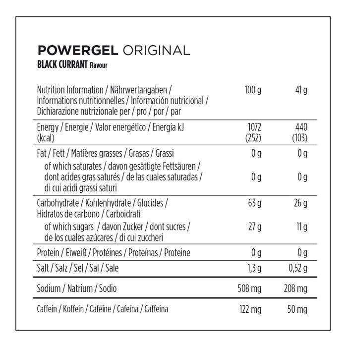 Powerbar powergel original (24 x 41gr) - black currant (caffeine)