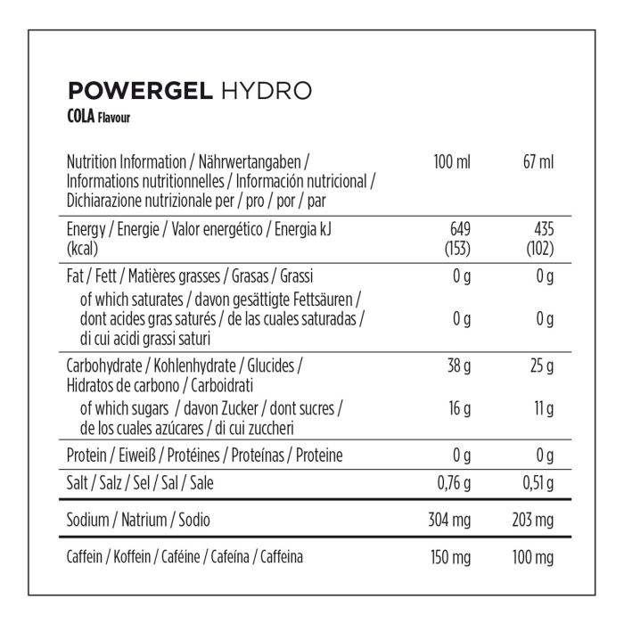 Powerbar powergel hydro (24 x 67ml) - cola (caffeine)