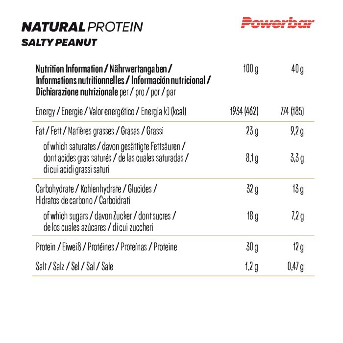 Powerbar luonnollinen proteiini (18 x 40g) - suolainen maapähkinämurska