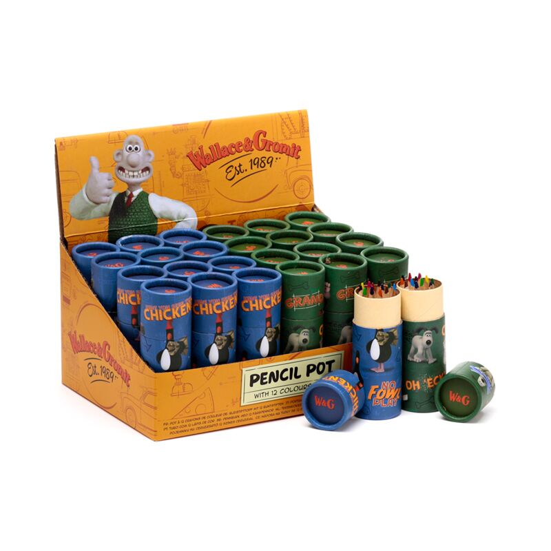 Wallace Gromit drawing case 12 colored pencils