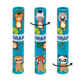 Adoramals wild animals large screw cap drawing case 12 colored pencils sharpener