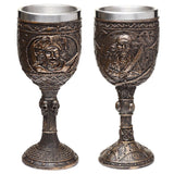Decorative brushed gold wood-effect pirate drinking cup
