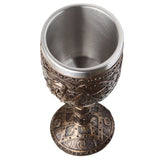 Decorative brushed gold wood-effect pirate drinking cup