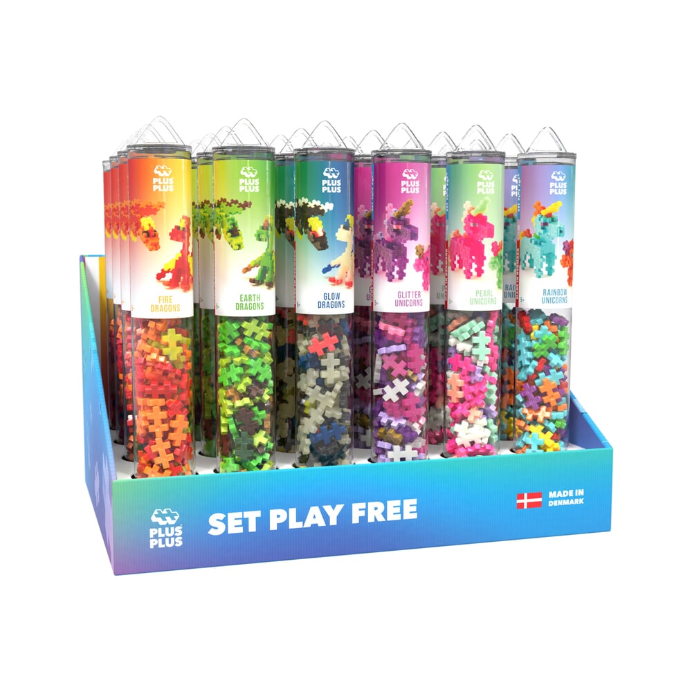 Plus plus plus-plus dragons unicorns 24 pcs tube display (7521)