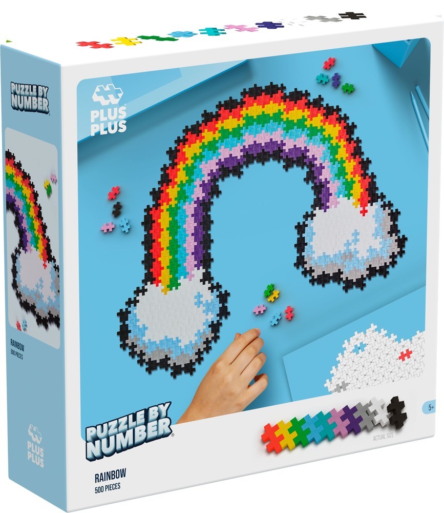 Plus plus puzzle by number regenboog plus-plus: 500 stuks (3913)