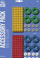 Plus plus bouwplaat geel rood klein en wielen plus-plus: 26 stuks (3966)