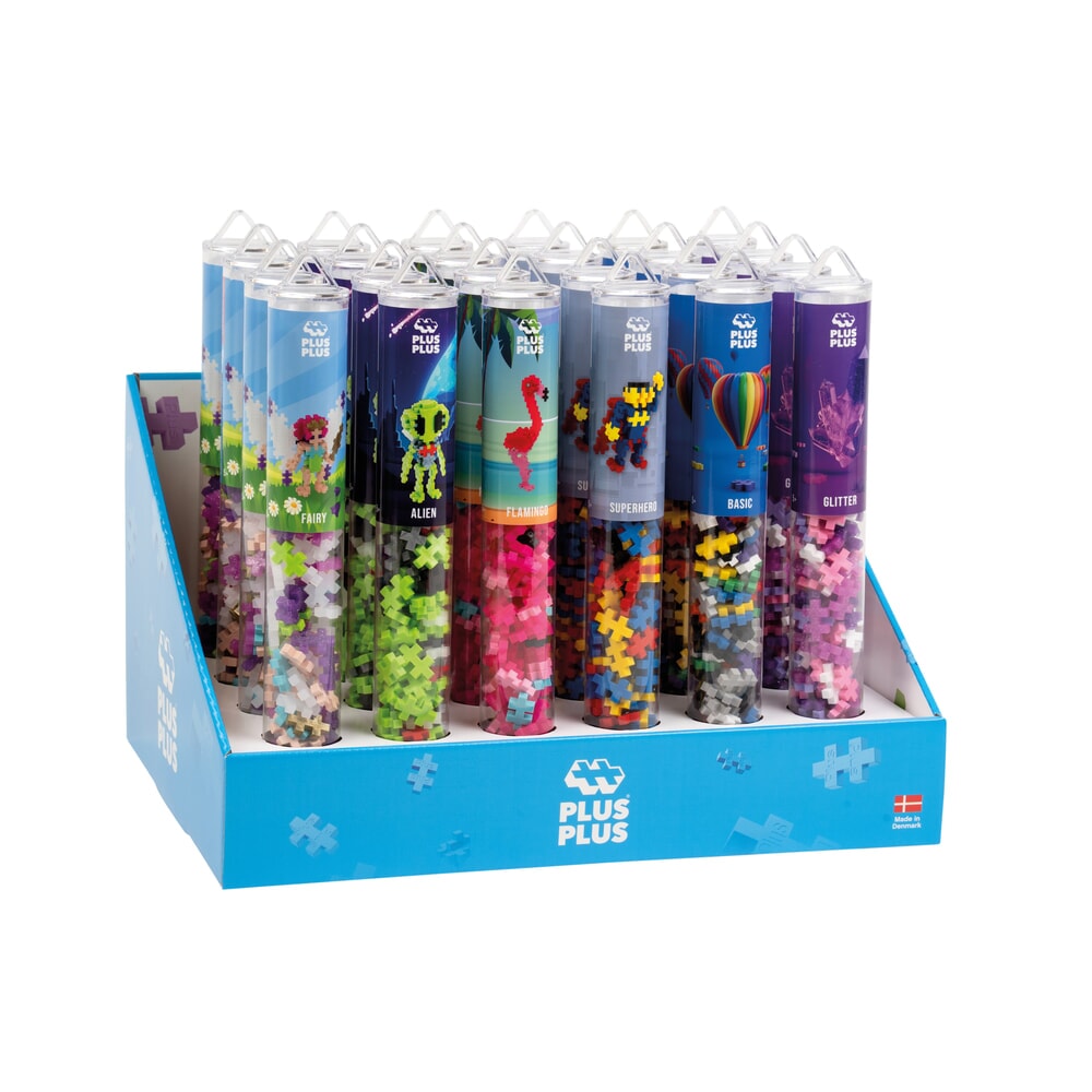 Plus plus mixed characters: 24 stuks tube plus-plus display (7270)