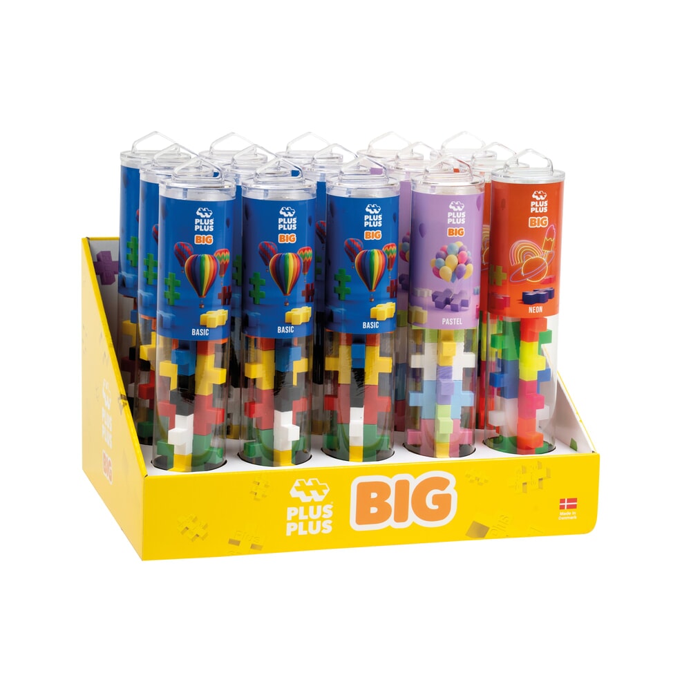 Plus plus plus-plus big classic color mix: 15 stuks tube display (7302)