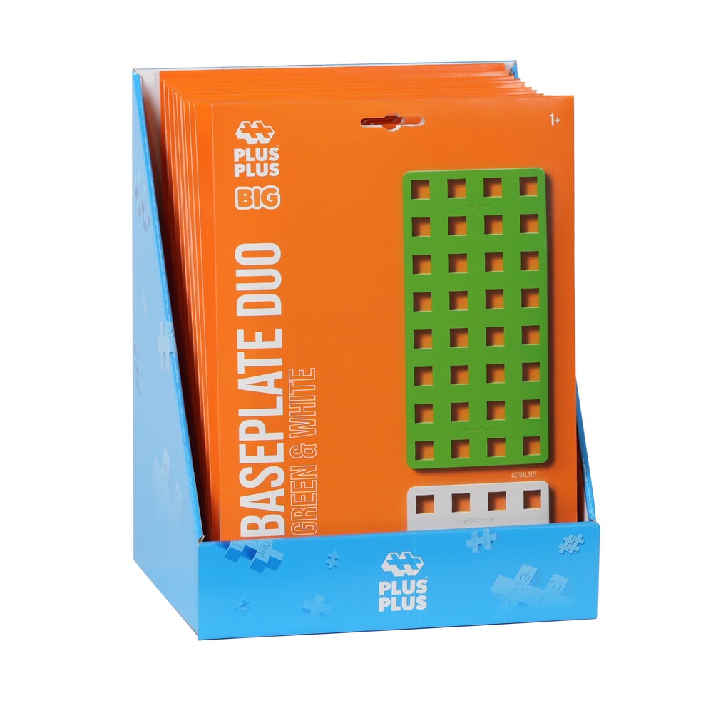Plus plus plus-plus big display baseplate: 2 stuks white green (7301)