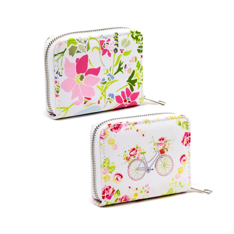 Julie dodsworth pink botanical round zip wallet - small