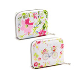 Julie dodsworth pink botanical round zip wallet - small