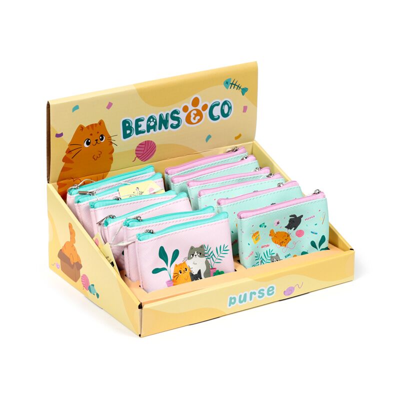 Beans co cats pvc wallet