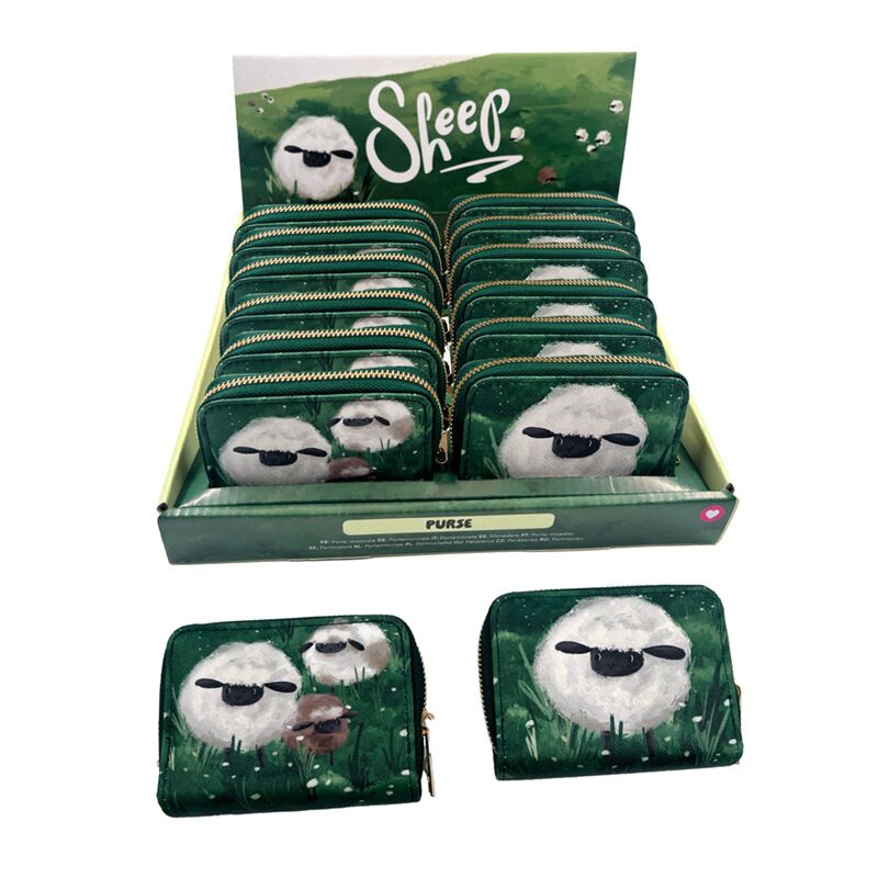 Schapen rondrits portemonnee - small