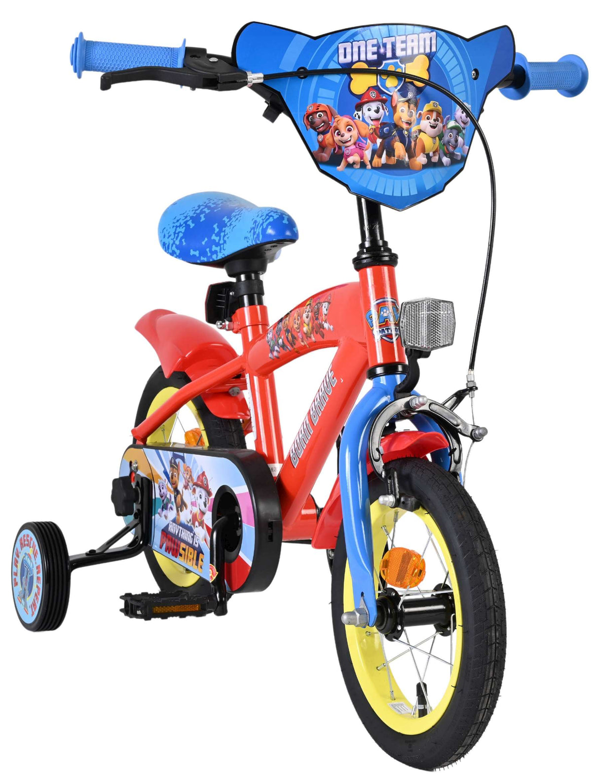 Paw patrol kinderfahrrad - jungen - 12 zoll - rot blau