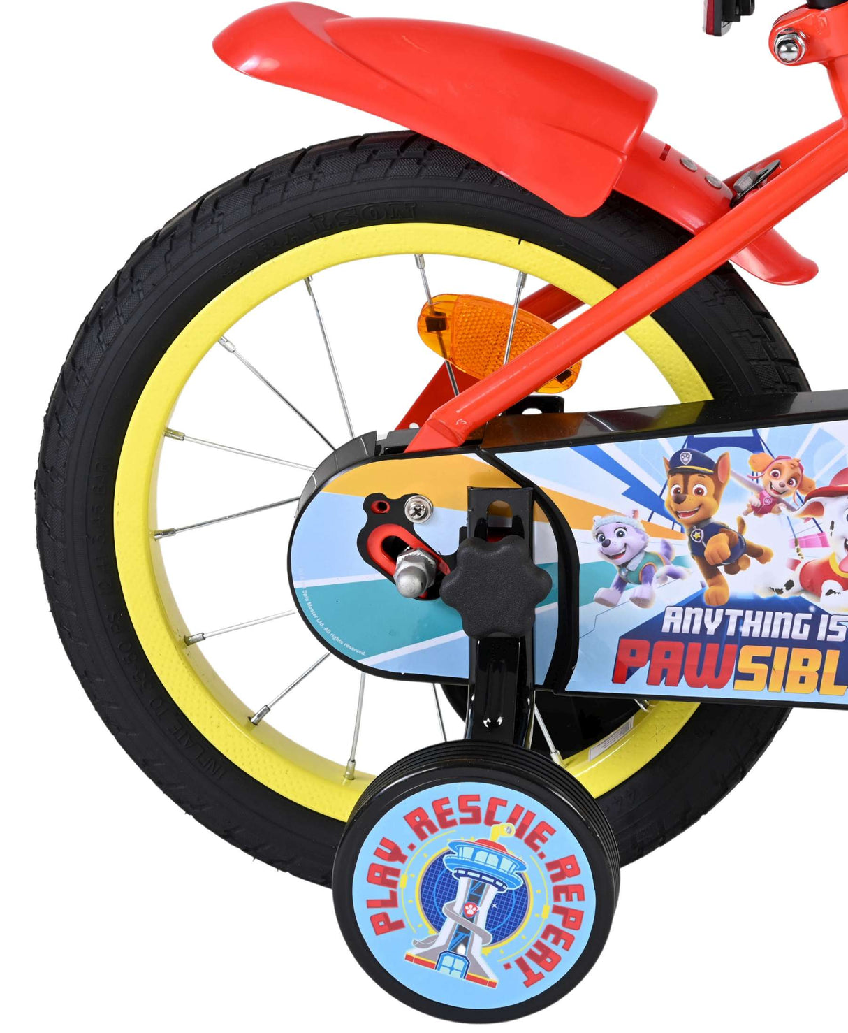 Paw patrol kinderfahrrad - jungen - 14 zoll - rot blau