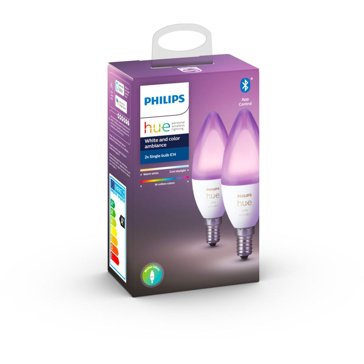 Philips Hue Hue Hue Candela sciolta E14 Colore bianco 2 pacchetti
