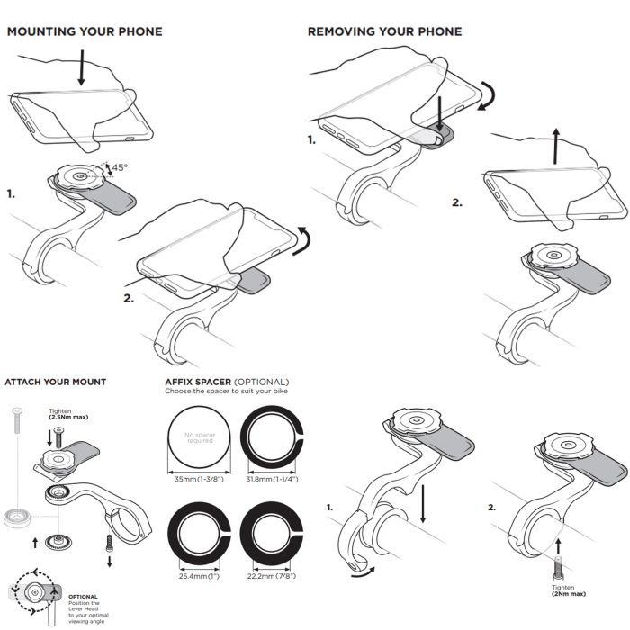 Quad lock out front mount pro